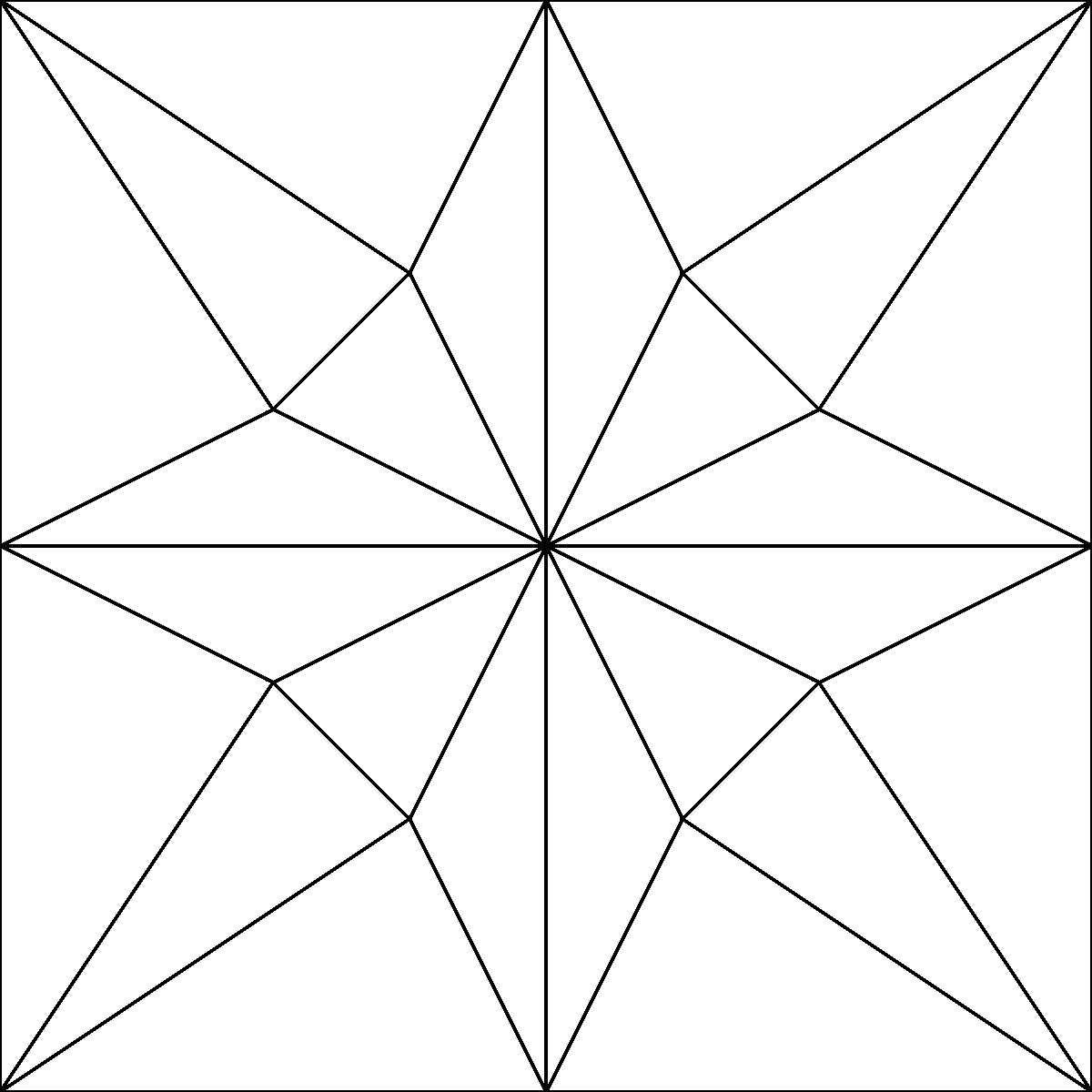 Pattern 180, Eight-Pointed Star barn quilt pattern thumbnail